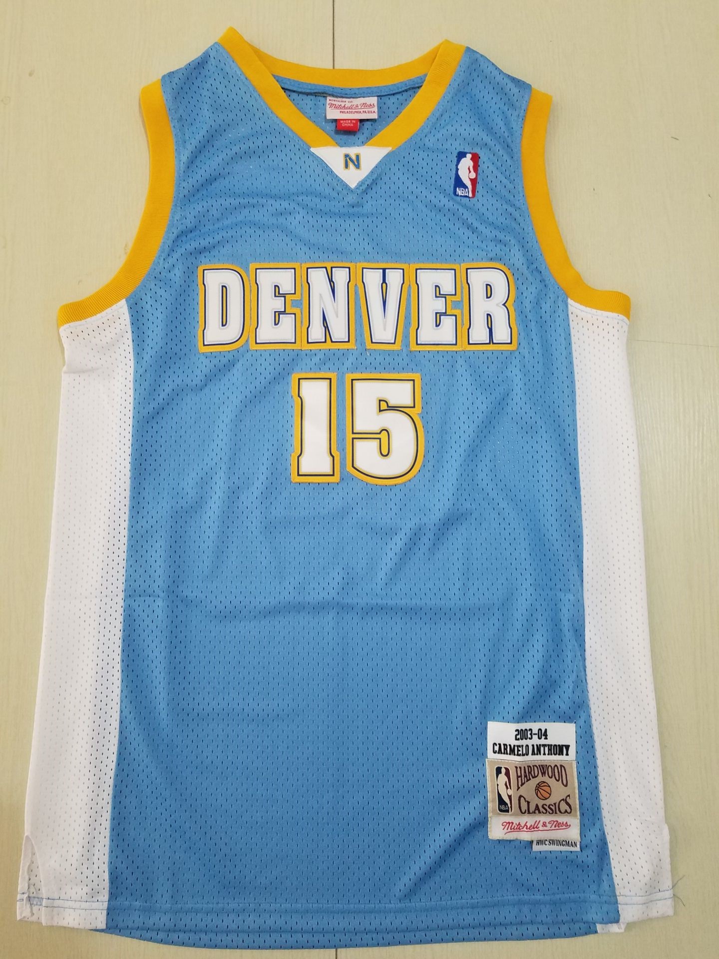Men Denver Nuggets #15 Jokic light Blue Game Nike NBA Jerseys->golden state warriors->NBA Jersey